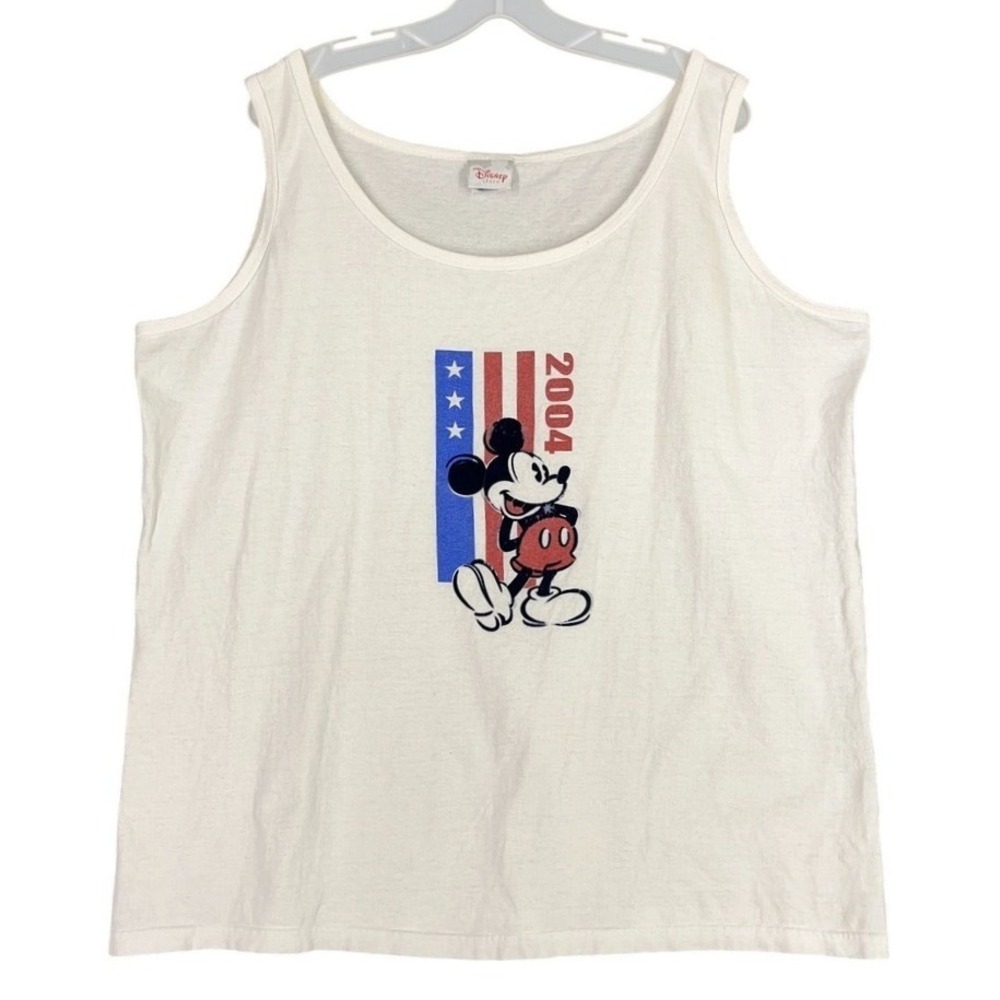 Disney Store‎ Tank Top Womens 2XL Mickey Mouse 2004 Patriotic Graphic Y2K Retro